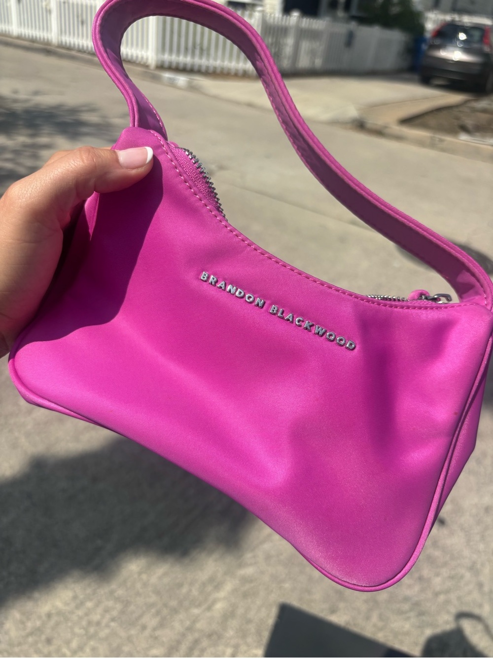 Brandon Blackwood Fuchsia Mini Shoulder Bag